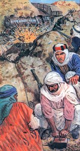 Lawrence of Arabia and his followers sabotaged trains and blew up miles of railway lines by English School